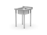 Spoeltafel  met bouten  HENDI  Kitchen Line  Spoelbak in het midden  600x600x H 850mm