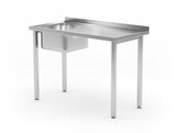 Spoeltafel  met bouten  HENDI  Kitchen Line  Spoelbak in het midden  600x600x H 850mm