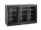 Backbar koelkast met 3 schuifdeuren  Arktic  308L  Zwart  230V/160W  1350x520x H 865mm