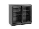 Arriere de bar avec doubles portes coulissantes   Arktic  158L  Noir  230V/160W  900x520x H 870mm