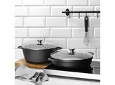 Braadpan met antiaanbaklaag  HENDI  7 5L  Zwart  387x310x H 130mm