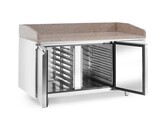 Pizzawerkbank met granieten werkblad  2 deuren  Arktic  250L  graniet  230V/250W  1510x800x H 875mm