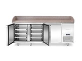 Pizzawerkbank met granieten werkblad  3 deuren  Arktic  375L  graniet  230V/400W  2010x800x H 875mm